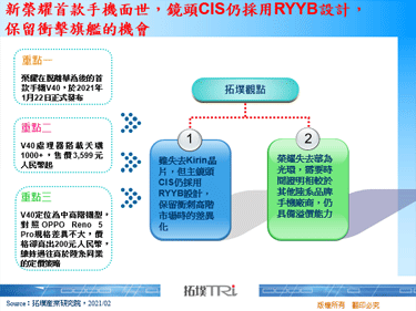 新荣耀首款手机面世，镜头CIS仍采用RYYB设计，保留冲击旗舰的机会