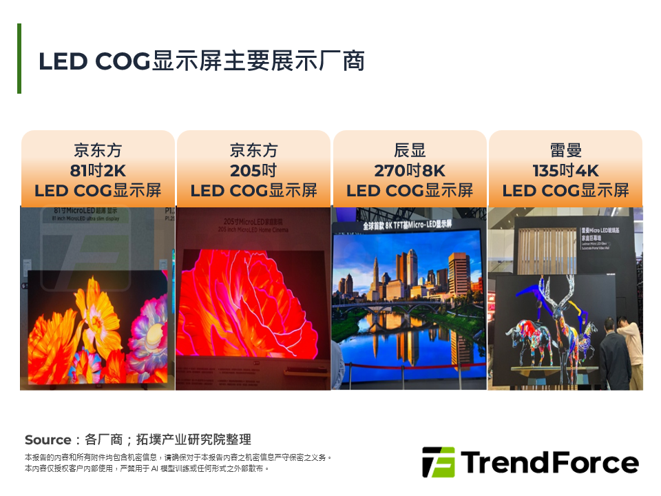 LED COG显示屏主要展示厂商