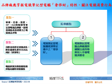 品牌厂应掌握电竞笔记型电脑「奢侈财」特性，关注电竞消费行为