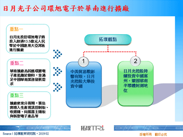 日月光子公司环旭电子于华南进行扩厂