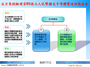 北方华创拟增资85亿元人民币扩充半导体制造设备产能