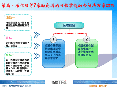 华为、深信服等7家厂商通过可信云超融合解决方案认证