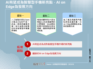 AI有望成为智慧型手机新亮点，AI on Edge为发展方向