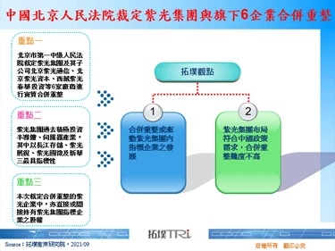 中国北京人民法院裁定紫光集团与旗下6企业合并重整