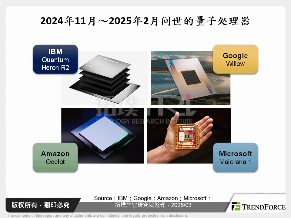 2024年11月～2025年2月问世的量子处理器