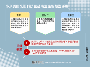 小米委由光弘科技在越南生产智慧型手机