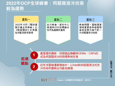 2022年OCP全球峰会：伺服器液冷技术蔚为趋势