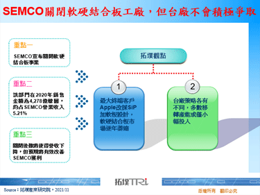 SEMCO关闭软硬结合板工厂，但台厂不会积极争取